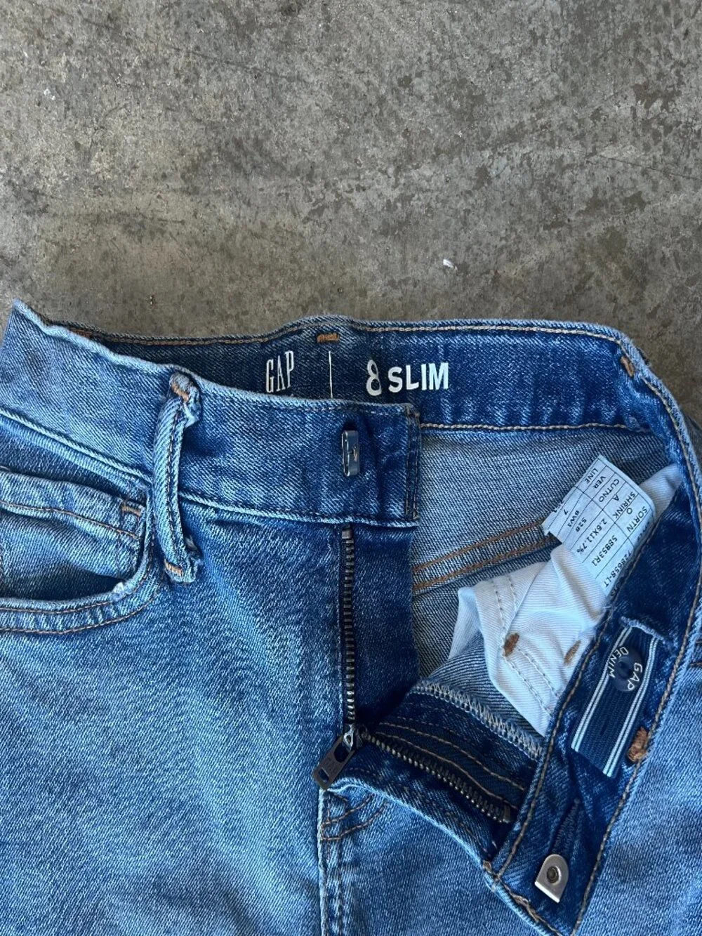 Gap Kids Boys Blue Slim Jeans Size 8 Slim Adjustable Waist Stretch Denim